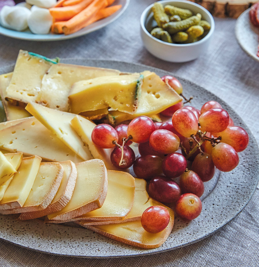 Source European cheeses and regional favorites for your melting pleasure. From front: Vermontmade Reading Raclette, cider-washed Marigold from Oley, Pa.-based Valley Milkhouse, and funky Italian Fontina d'Alpeggio.