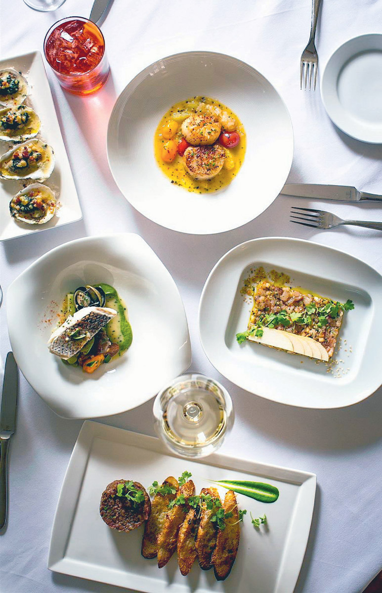 An array of first course dishes from Townsend’s menu PHOTOGRAPH: COURTESY OF TOWNSEND