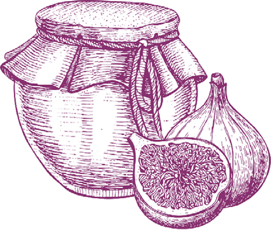 fig jam - etching by Epine