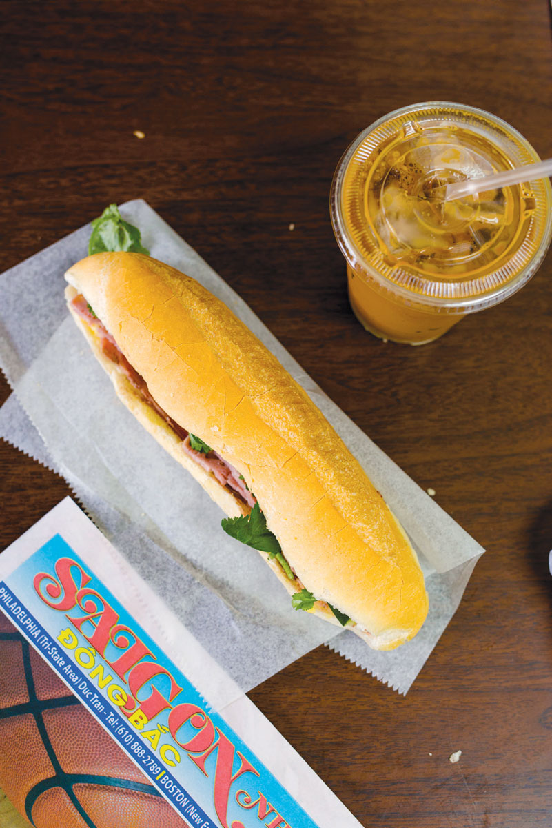 Banh mi thit nguoi and cafe sua da at Café Cuong