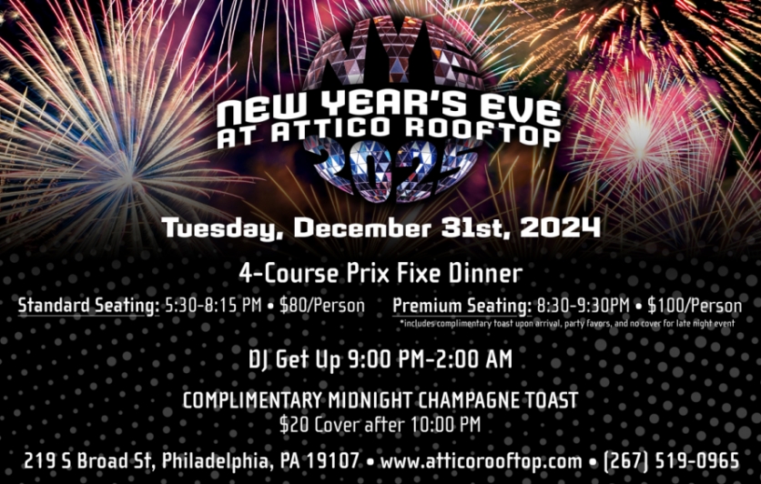 New Year's Eve at Attico Rooftop, Tuesday, December 31st, 2024