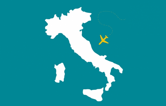 graphic of Italy and airplane