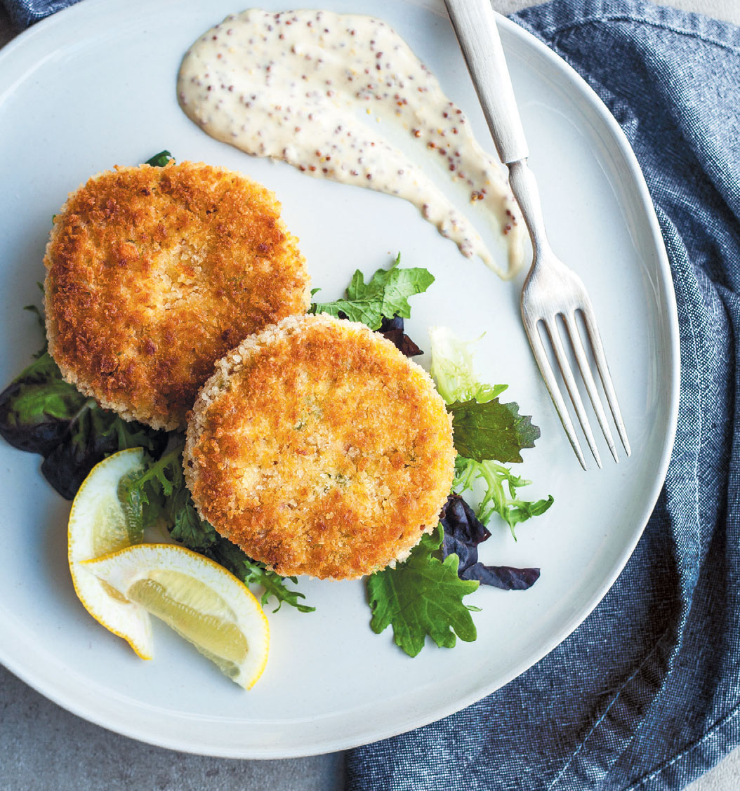 MUSTARDY SALMON CAKES