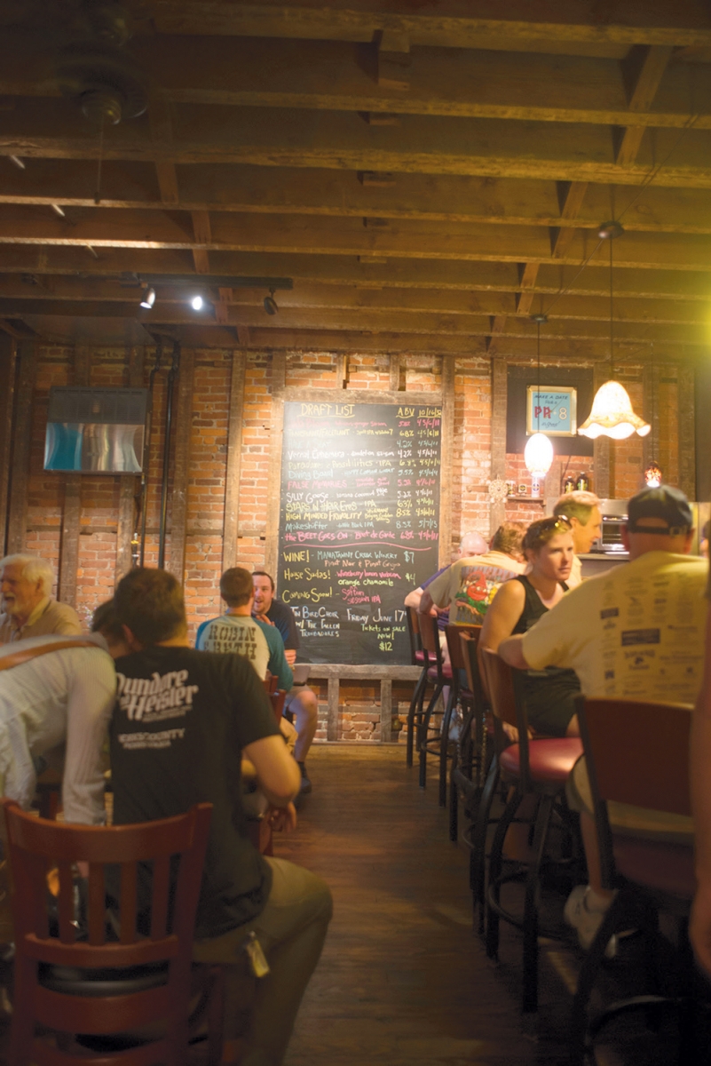 Patrons enjoying Hidden River beers